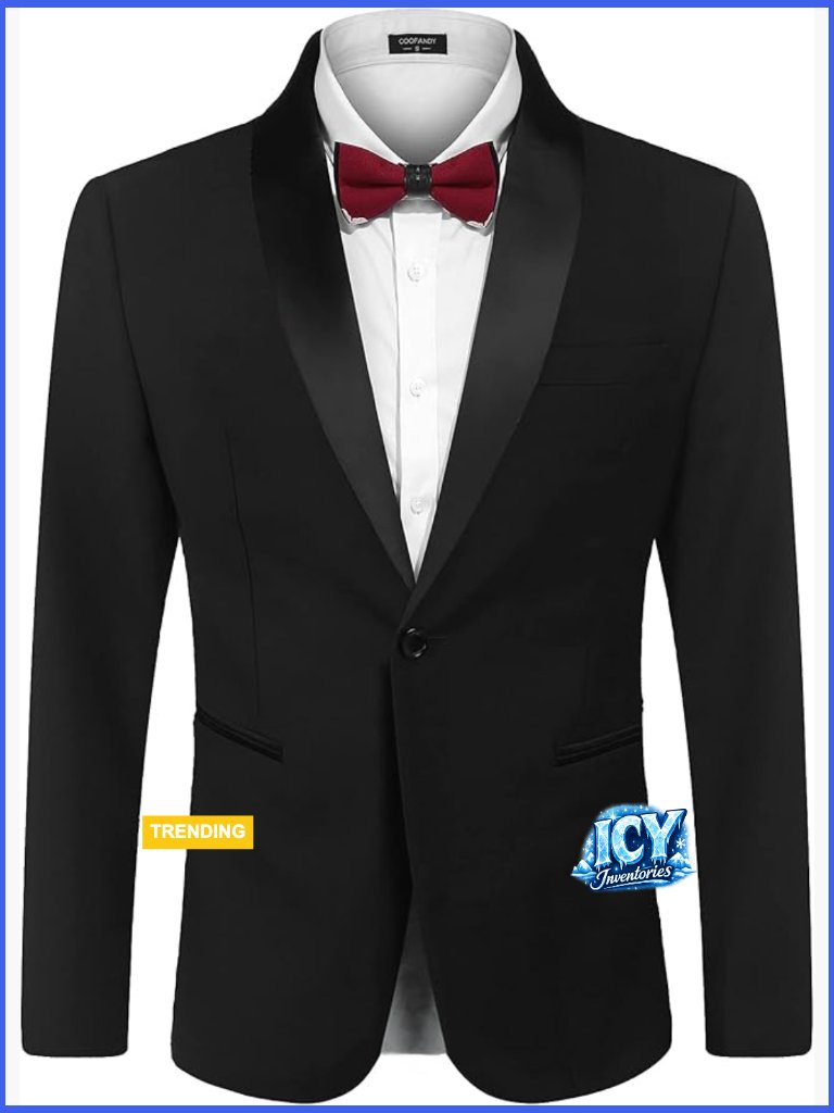 Polyester Blend Slim Fit Tuxedo Jacket For Wedding Dinner Prom